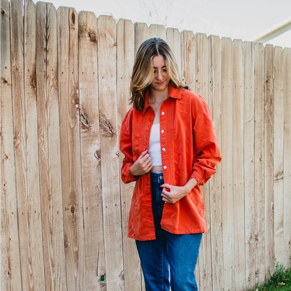 Coldwater Creek Button Up Cardigan, S, Orange